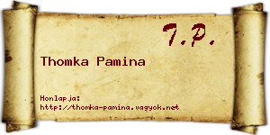 Thomka Pamina névjegykártya